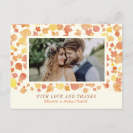 Vattenskärl Höst löv Photo Tack Postcard Vykort