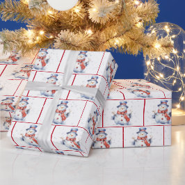 Vattenskärl - Snögubbar i Snöflingor Presentpapper