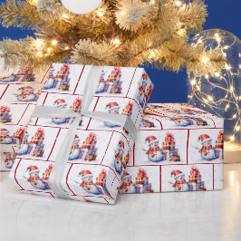 Vattenskärl - Snögubbar i Snöflingor Presentpapper
