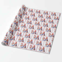 Vattenskärl - Snögubbar i Snöflingor Presentpapper