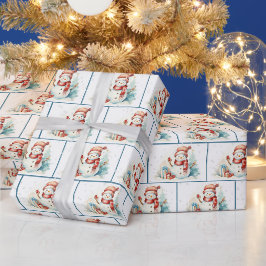 Vattenskärl - Snögubbar i Snöflingor Presentpapper