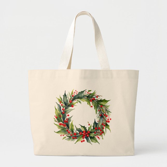 Vattenskärl Vatten - jul, frisk krans, tote Bag Jumbo Tygkasse (Framsidan)