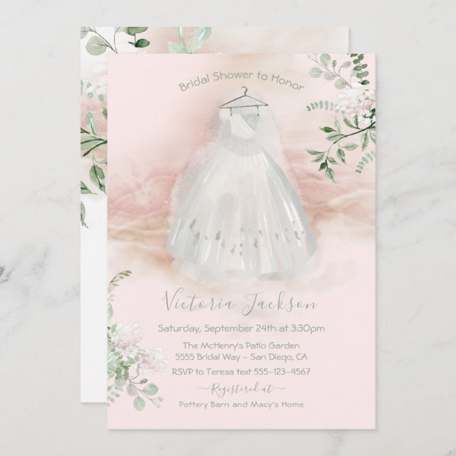 Vattenskärm för ljus och Möhippa för luftfärg Inbjudningar (Fram/baksida)