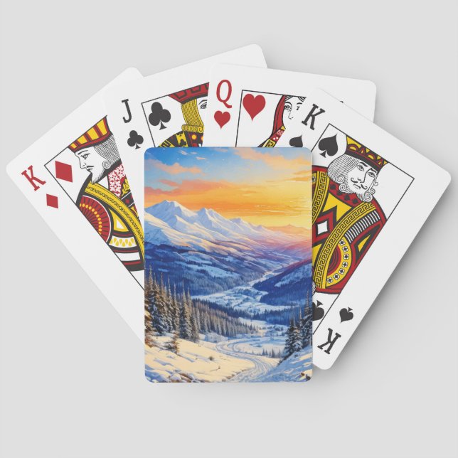 Vattenskärmar vintermorgon Klassiska uppspelningsk Casinokort (Baksidan)