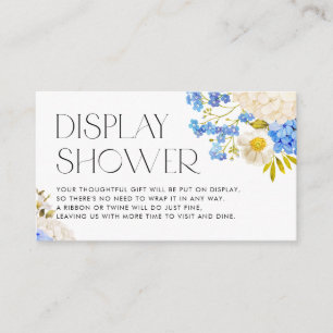 Vattenskärna Blå och Vita Hydrangea Visning Shower Tilläggskort