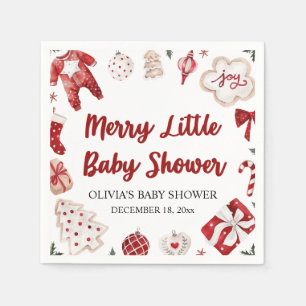 Vattenskärna Cute Red Julvinter Babykläder Pappersservett