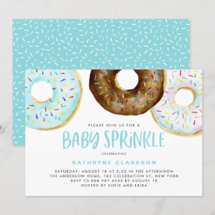 Vattenskärna Donuts Det är en Baby-skugga Inbjudningar