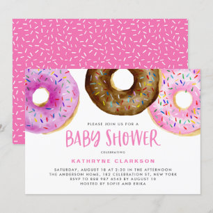 Vattenskärna Donuts Det är en skugga av Baby Inbjudningar