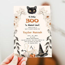 Vattenskärna en liten boo Halloween-babyskor Inbjudningar