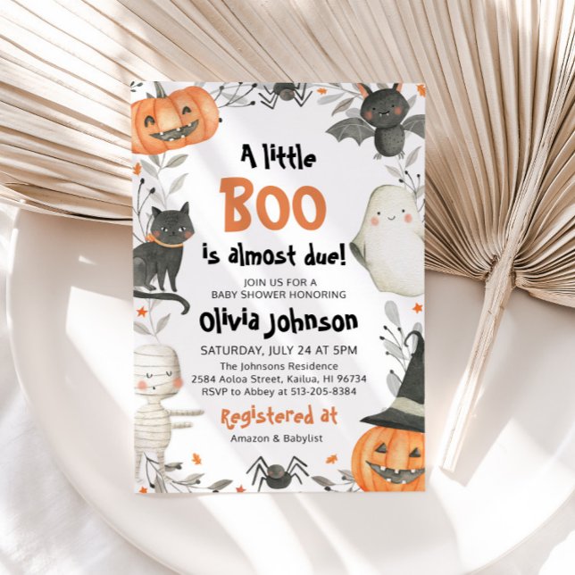 Vattenskärna en liten boo Halloween-babyskor Inbjudningar (Skapare uppladdad)