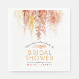 Vattenskärna faller brun korall möhippa pappersservett