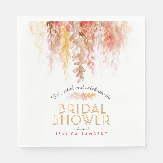 Vattenskärna faller brun korall möhippa pappersservett (Framsidan)