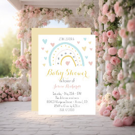 Vattenskärna för regnbåge, rosa Blue Baby Shower Inbjudningar