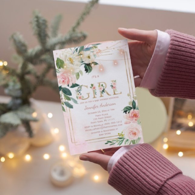 Vattenskärna Glitter Flicka Inbjudningar (Skapare uppladdad)