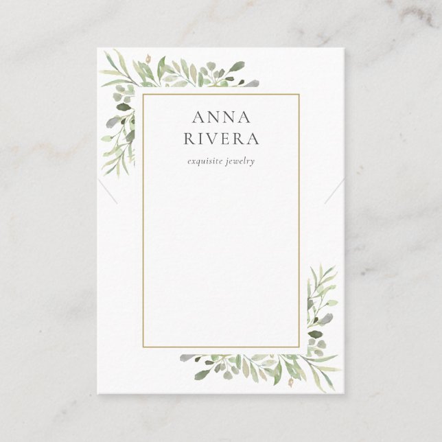 Vattenskärna Greenery Necklace Jewelry Visning Car Visitkort (Framsida)
