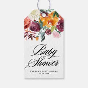 Vattenskärna Höstblommor - blommor - babyskugga Presentetikett