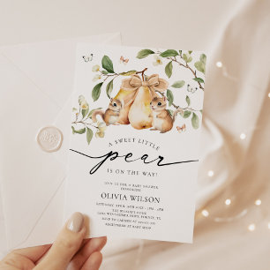 Vattenskärna Little Pear Girl Baby Shower Inbjudningar