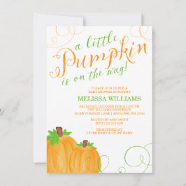 Vattenskärna Little Pumpkin Fall Baby Shower Inbjudningar