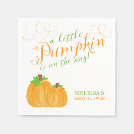 Vattenskärna Little Pumpkin Fall Baby Shower Pappersservett