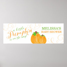 Vattenskärna Little Pumpkin Fall Baby Shower Poster