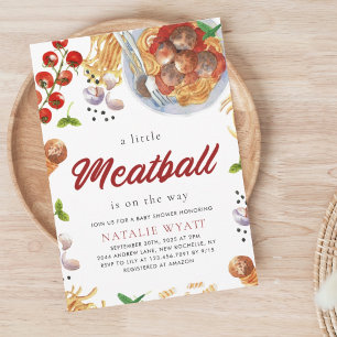 Vattenskärna Meatball Italienskt babyskor Inbjudningar