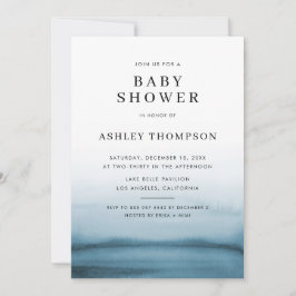 Vattenskärna Ombre Navy Blue Modern Baby Shower Inbjudningar