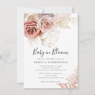 Vattenskärna Pampas Grass Boho Girl Baby Shower Inbjudningar