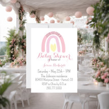 Vattenskärna rosa regnbåge pastel Girl Baby Shower