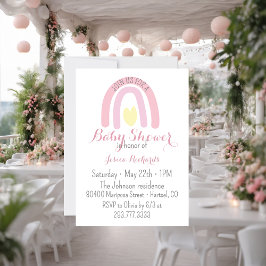 Vattenskärna rosa regnbåge pastel Girl Baby Shower Inbjudningar