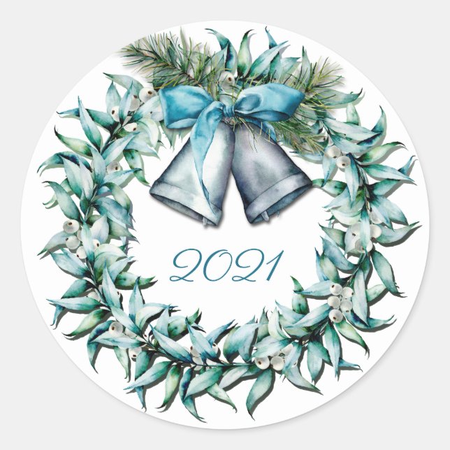 Vattenskärna Vinterkrans, klassisk, rund etikett (Framsida)