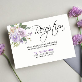 Vattenskärning Blommigt Lavender Wedding RECEPTION Tilläggskort