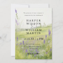 Vattenskärning för betesmark Liggande bröllop Inbjudningar