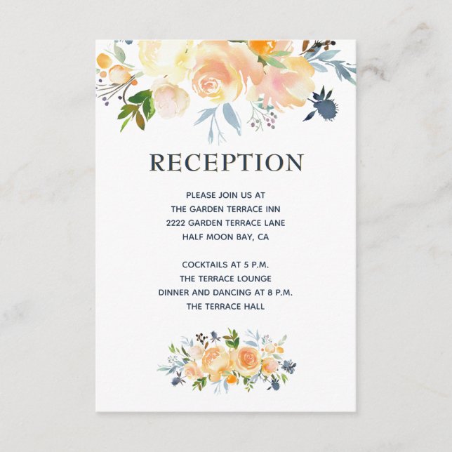 Vattenskärning för Blommigt av korallmarvssonsbröl Tilläggskort (Framsida)