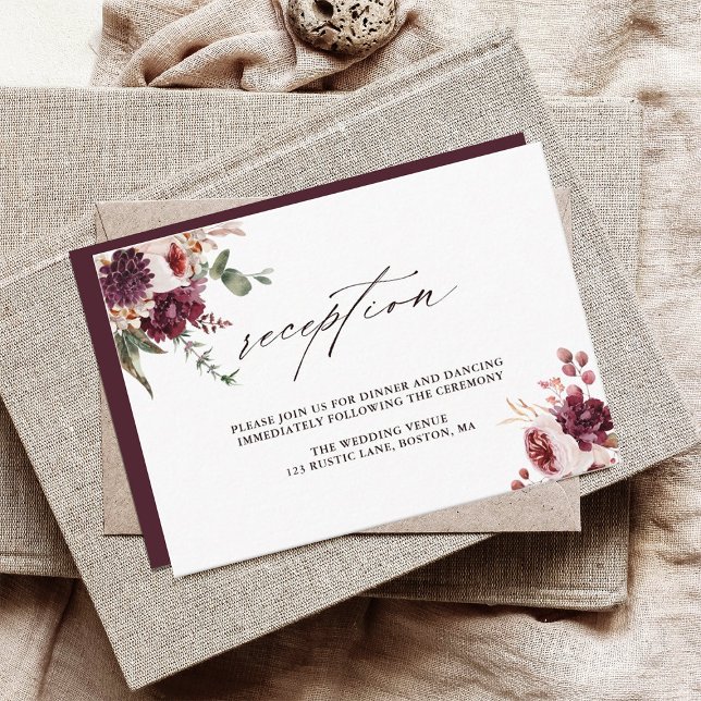Vattenskärning för hösten Romantik Blommigt Bröllo Tilläggskort (Skapare uppladdad)
