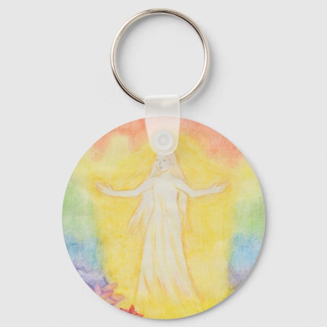 Vattenskärning för julfärgning och regnbåge nyckelring (Framsida)