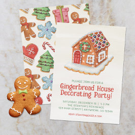 Vattenskärning Gingerbröd House Decororto jul Inbjudningar