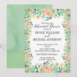 Vattenskärning i klassisk Grönt Rehearsal Dinner Inbjudningar