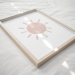 Vattenskärning neutralt boho sol väggkonst