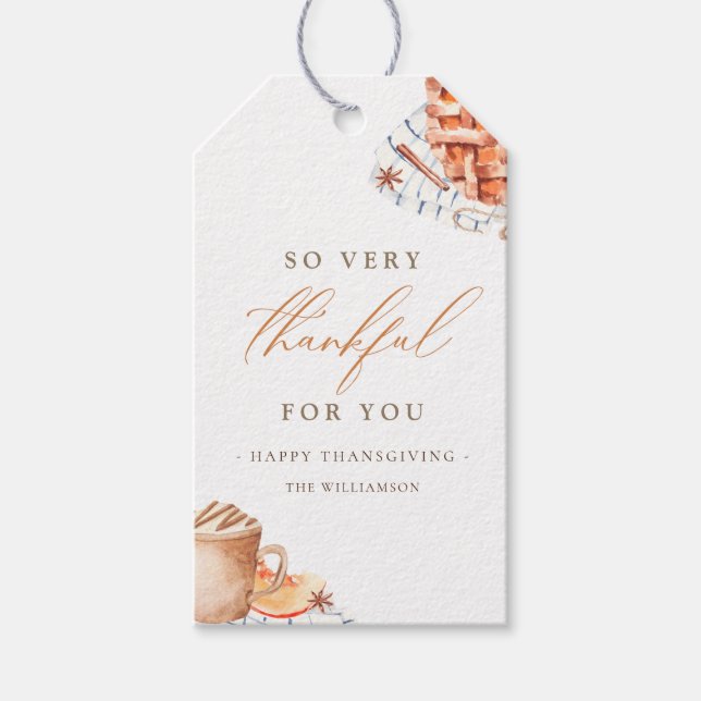 Vattenskärning Pumpkin Paj Thanksgiving Dinner Presentetikett (Framsidan)