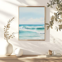 Vattenskärning Turkos Ocean Wall Art