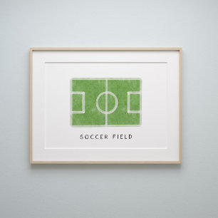 Vattenskärning vintage fotboll fält-affisch poster
