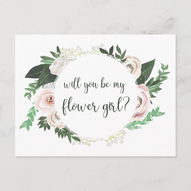 Vattenskärtad Blommigt kommer du att bli mitt lägr Inbjudan Vykort (Framsida)