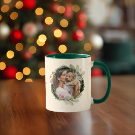 Vattenskärtad jul Kalligrafi för andningsfrö Hund  Mugg