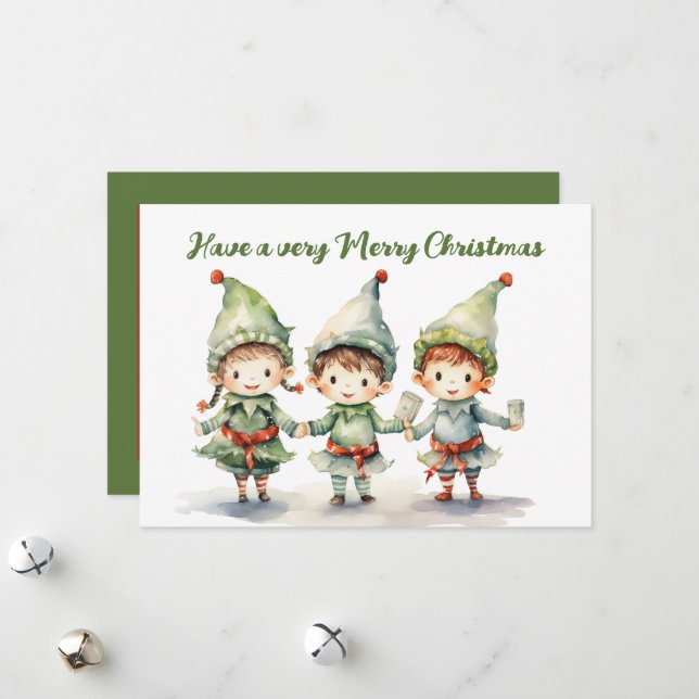 Vattenskärtad Jul-lapp lägga till text Julkort (Fram/Back In Situ)