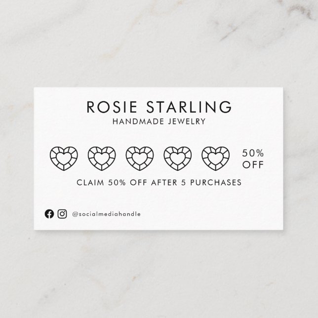 Vattenskärtad Logotyp Handmade Jewelry Visitkort (Baksida)