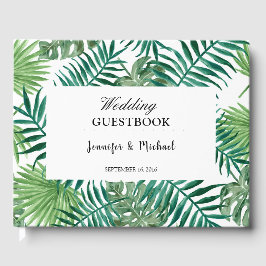 Vattenskärtad löv brud och groom bröllop gästböcker