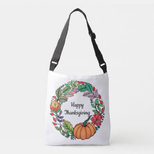 Vattenskärtad Pumpkin-andedräkt med löv Axelväska