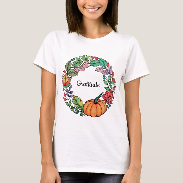Vattenskärtad Pumpkin-andedräkt med löv Tröja (Framsida)