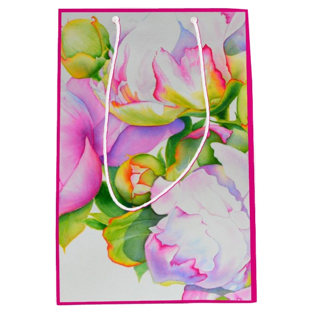 Vattenskärtad rosa blommigt rosa, vit blommigt  (Framsidan)