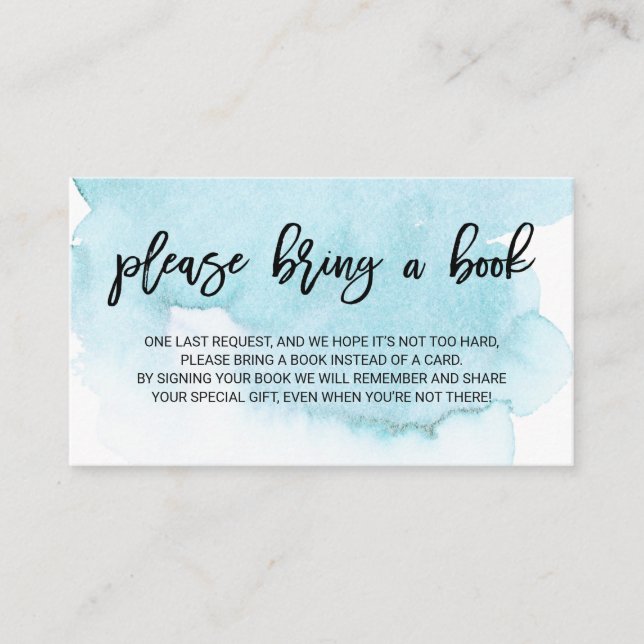 Vattenskärtad turkos För med sig en Bok-babyskal Tilläggskort (Framsida)